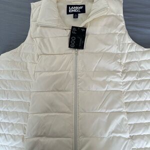Lands' End Women's Off-White Puffer Vest